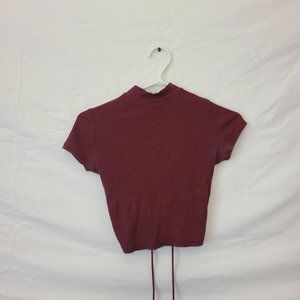 Garage Lace Up Cropped Tee